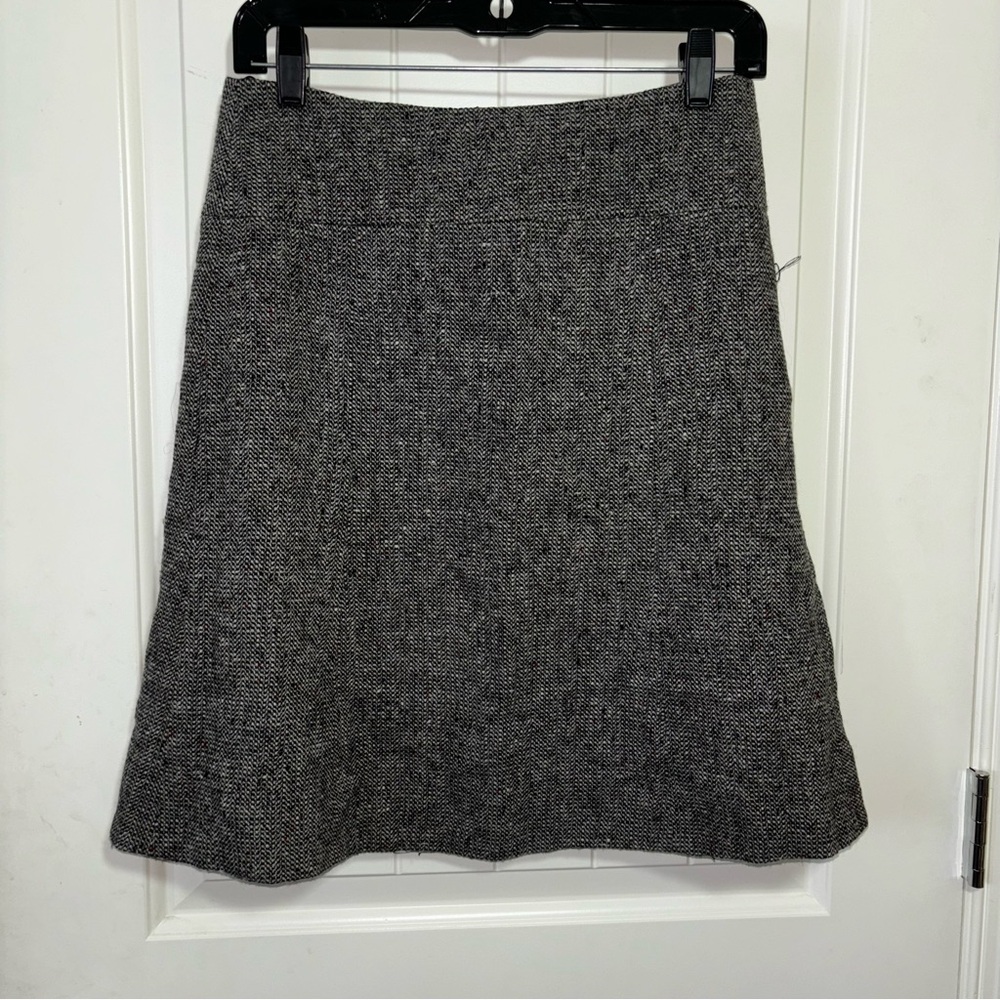 J Crew Wool Blend Tweed Pencil Skirt Size 0 Black White